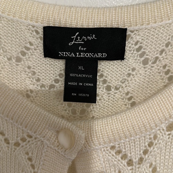 New Women's XL Lennie for Nina Leonard Open-Front Crop Cardigan Sweater - Picture 3 of 4